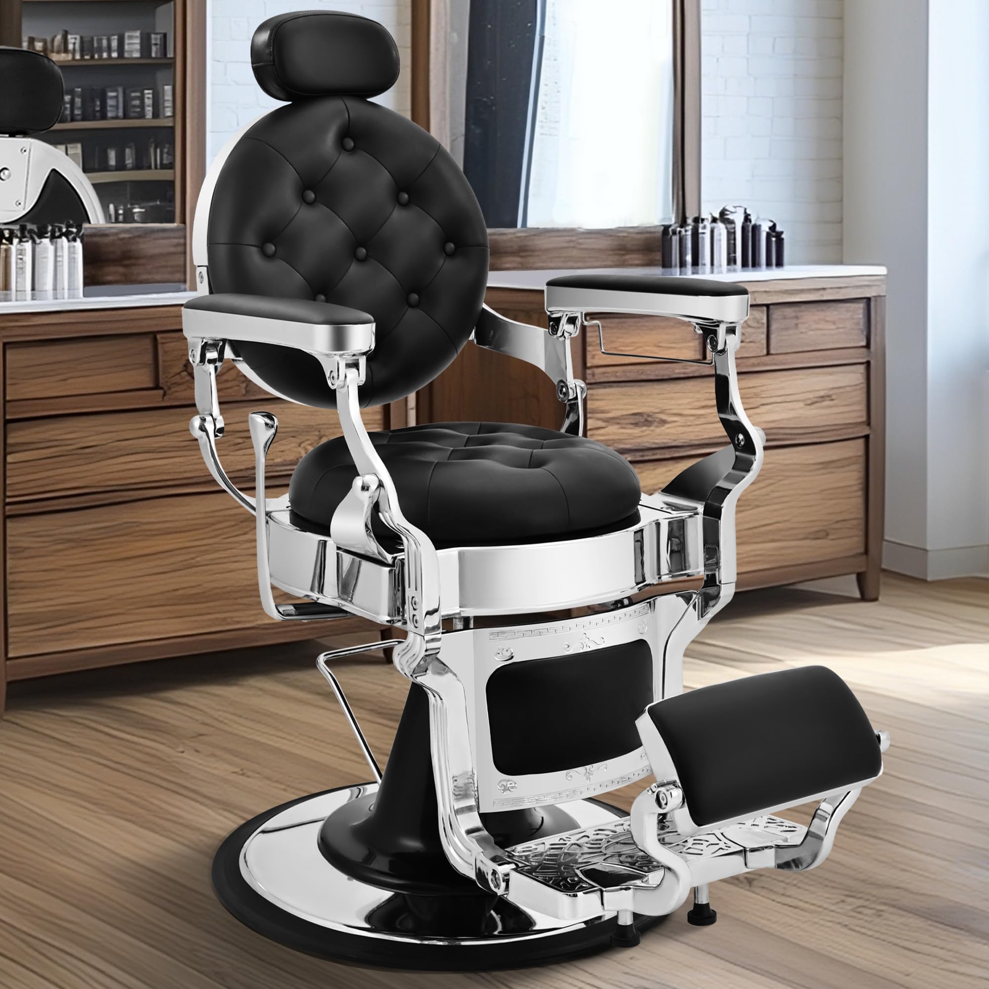 椅子 BARBER CHAIR Amazon.com: KIIUMI Vintage Barber Salon Chair for Hair Stylist